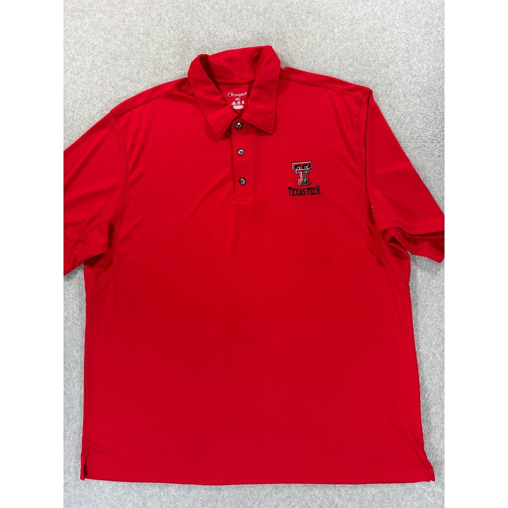 Texas Tech Red Raiders Champion Stitched Logo S/S Campus Polo Shirt (Men's 2XL)